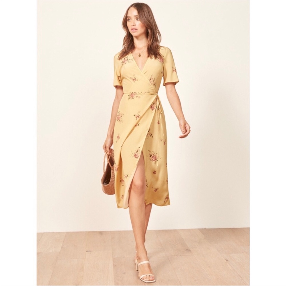 NWT! REFORMATION Jensen Silk Wrap Dress